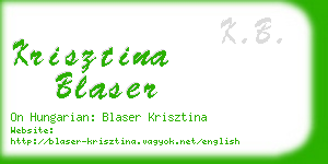 krisztina blaser business card